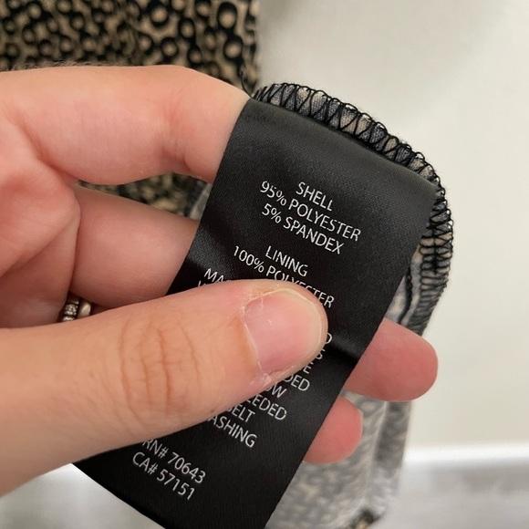 Eliza J Beige Black Polka Dot Squiggle Dress 14 Petite - Picture 3 of 7